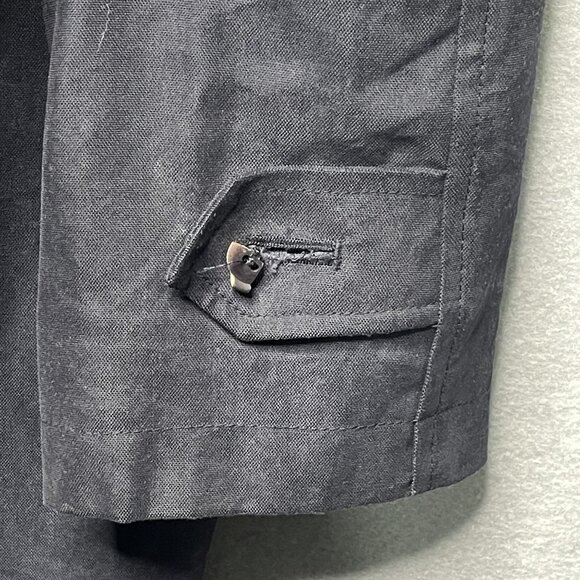 London Fog Mens Trench Coat Medium Regular Blue Black Button-Up Coat With Lining - Picture 7 of 9